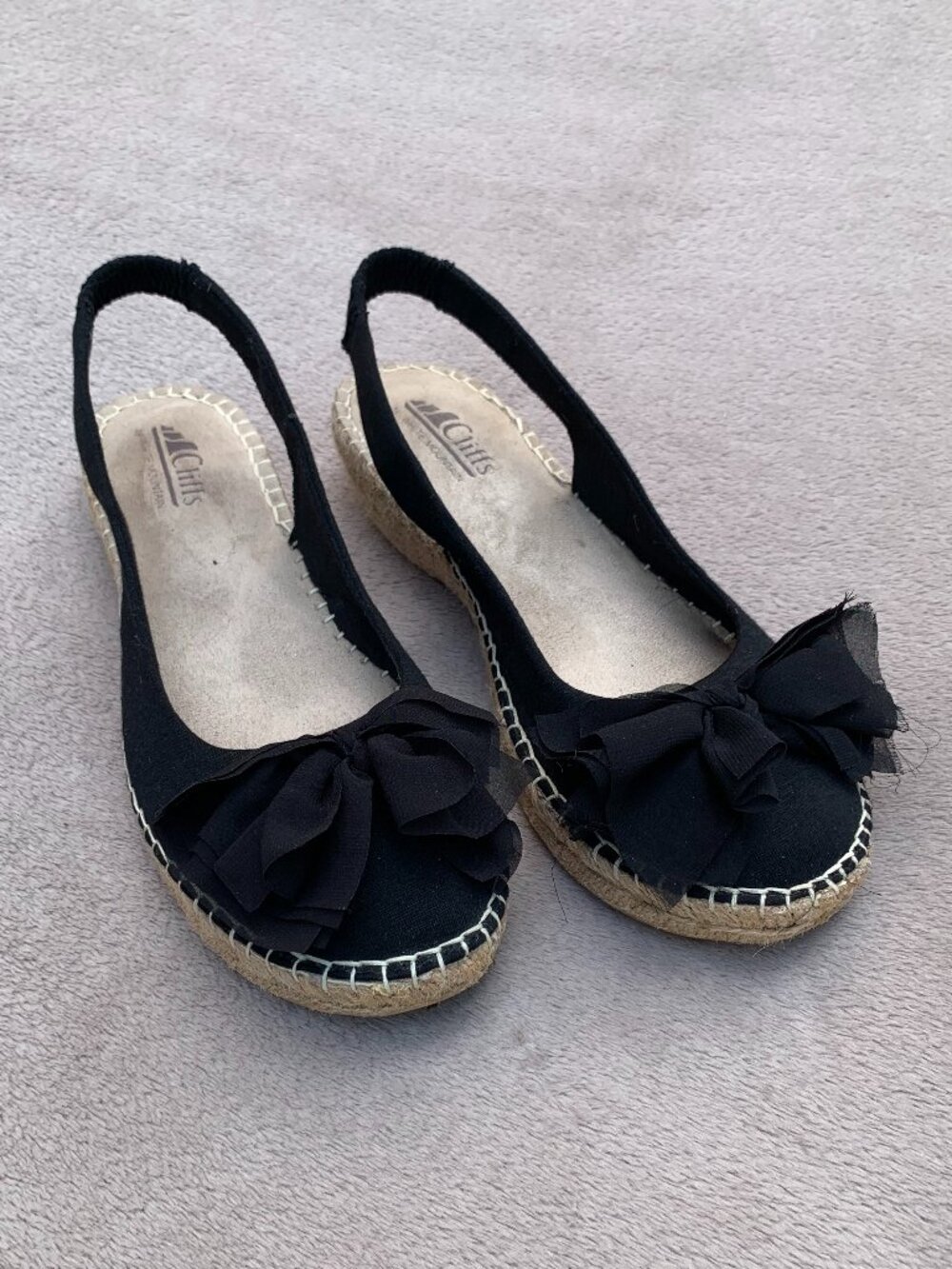 Cliffs By White Mountain Slingback Espadrilles with Fabric Bow Sz8